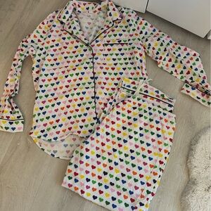 Gap Body Rainbow Heart Pajama Set